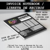 QR-Code-Logo - Modern Schwarz-weißer Regenbogen Notizblock