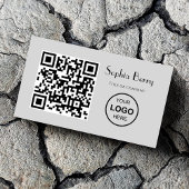 QR-Code-Logo Moderne Minimal-Graue Visitenkarte