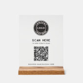 QR-Code-Logo Modernes, berührungsloses Geschäft Acrylschild (Vorderseite)
