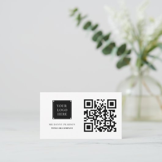 QR-Code-Logo Modernes, minimales Berufliches Gesch Visitenkarte (Stehend Vorderseite)