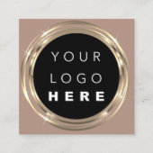 QR-Code-Logo Online-Shop Frame Gold Vivd Quadratische Visitenkarte (Vorderseite)