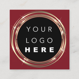 QR Code Logo Online Shop Gold Burgund Quadratische Visitenkarte
