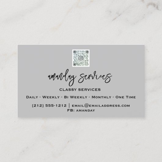 QR Code Logo Online Shop Gold Grau Modern Visitenkarte (Rückseite)