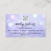 QR-Code-Logo Online-Shop Lila Glitzer Visitenkarte (Rückseite)