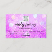 QR-Code-Logo Online-Shop Lila Glitzer Visitenkarte (Rückseite)