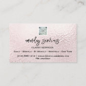 QR Code Logo Online Shop Metallisch hellrosa Visitenkarte (Rückseite)