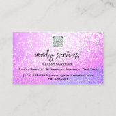 QR-Code-Logo Online-Shop Pink Light Glitzer Visitenkarte (Rückseite)