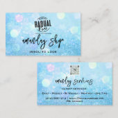 QR-Code-Logo Online-Shop-Tool Ozeanblau Visitenkarte (Vorne/Hinten)