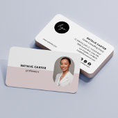 QR CODE Logo OVAL Foto Beruflich BLUSH PINK Visitenkarte