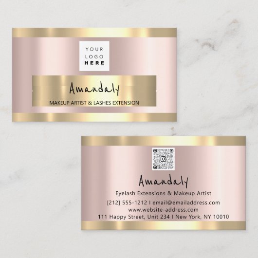 QR-CODE-Logo "Pink" Visitenkarte (Vorne/Hinten)