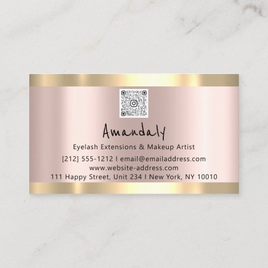 QR-CODE-Logo "Pink" Visitenkarte (Rückseite)