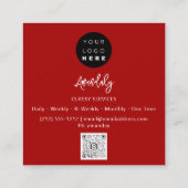 QR Code Logo Red Gold Kosmetik Parfüms Quadratische Visitenkarte (Rückseite)