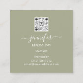 QR-Code-Logo Reflexologie Fußmassage Füße Minze Quadratische Visitenkarte (Rückseite)