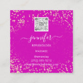 QR-Code-Logo Reflexologie Fußmassage Füße rosa Quadratische Visitenkarte (Rückseite)