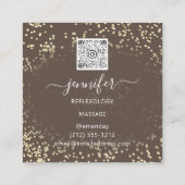 QR-Code-Logo Reflexologie Fußmassenfüße braun Quadratische Visitenkarte (Rückseite)