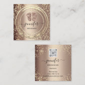QR-Code-Logo Reflexologie Massage Feet Rose Gold Quadratische Visitenkarte (Vorne/Hinten)