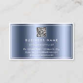 QR CODE Logo Restaurant Kochdiät Koch Blau Visitenkarte (Rückseite)