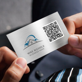 QR-Code-Logo, Roofer, Builder, Bauarbeiter Visitenkarte