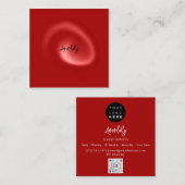 QR-Code-Logo Rot Abstrakt Moderner Minimalismus Quadratische Visitenkarte (Vorne/Hinten)