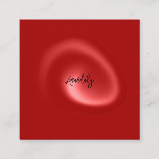 QR-Code-Logo Rot Abstrakt Moderner Minimalismus Quadratische Visitenkarte (Vorderseite)