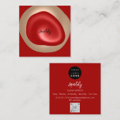 QR-Code-Logo Roter Abstrakt Blush-Minimalwert Quadratische Visitenkarte (Vorne/Hinten)