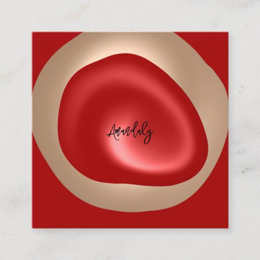 QR-Code-Logo Roter Abstrakt Blush-Minimalwert Quadratische Visitenkarte (Vorderseite)