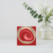 QR-Code-Logo Roter Abstrakt Blush-Minimalwert Quadratische Visitenkarte (Stehend Vorderseite)