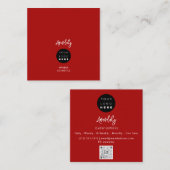 QR-Code-Logo Roter Schwarzer Minimalwert Quadratische Visitenkarte (Vorne/Hinten)