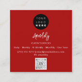 QR-Code-Logo Roter Schwarzer Minimalwert Quadratische Visitenkarte (Rückseite)