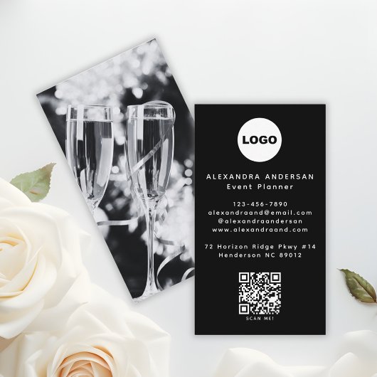 QR-Code-Logo Schwarz Modern Minimalistisch Profess Visitenkarte