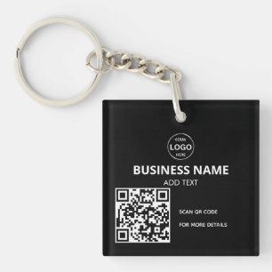 QR-Code-Logo Schwarz Moderner Schlüsselanhänger