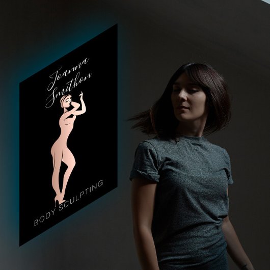 QR-Code-Logo-Schwarze Rose für Body-Shape-Skulptur Visitenkarte