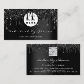 Qr-Code-Logo Schwarze Tropfen Beruflich VIP Visitenkarte (Vorne/Hinten)