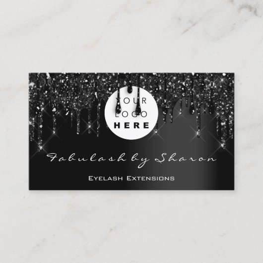 Qr-Code-Logo Schwarze Tropfen Beruflich VIP Visitenkarte (Vorderseite)