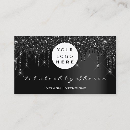 Qr-Code-Logo Schwarze Tropfen Beruflich Visitenkarte (Vorderseite)