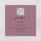QR Code Logo Shop Geometrie Gold Rose Tropfen Quadratische Visitenkarte (Rückseite)