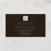 QR-Code-Logo-Skins Schwarze Haut Moderne Visitenkarte (Rückseite)