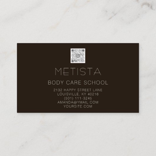 QR-Code-Logo-Skins Schwarze Haut Moderne Visitenkarte (Rückseite)