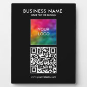 QR-Code-Logo-Slogan Hier Template Custom Fotoplatte (Vorderseite)