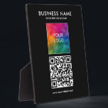 QR-Code-Logo-Slogan Hier Template Custom Fotoplatte<br><div class="desc">Laden Sie hier den QR-Code Ihres Unternehmens hoch und fügen Sie Text elegant moderne,  benutzerdefinierte Vorlage 8x10 Vertikal Tabletop Plaque mit Easel hinzu.</div>