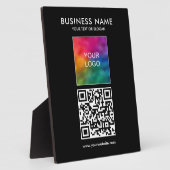 QR-Code-Logo-Slogan Hier Template Custom Fotoplatte (Seite)