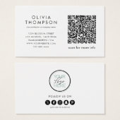 QR Code Logo Social Media Business Cards (Vorne & Hinten)