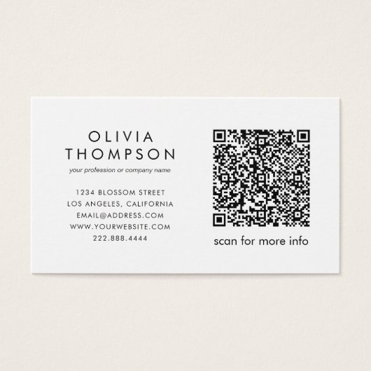 QR Code Logo Social Media Business Cards (Vorderseite)