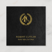 QR CODE-Logo Stylist Edelgold Quadratische Visitenkarte (Vorderseite)