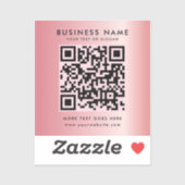 QR-Code-Logo-Template-Rose Gold Glam Aufkleber (Blatt)