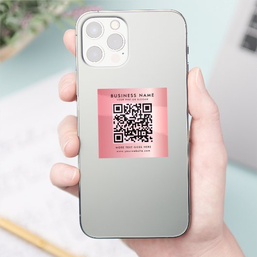 QR-Code-Logo-Template-Rose Gold Glam Aufkleber (Telefon)