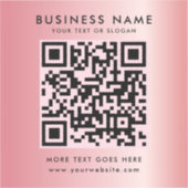 QR-Code-Logo-Template-Rose Gold Glam Aufkleber (Vorderseite)