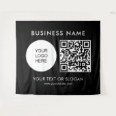 QR-Code-Logo-Text Seminar-Party-Veranstaltung Wandteppich (Vorderseite (Horizontal))