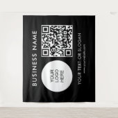 QR-Code-Logo-Text Seminar-Party-Veranstaltung Wandteppich (Vorderseite)
