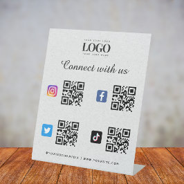 Qr-Code-Logo-Twitter Facebook Grau Sockelschild